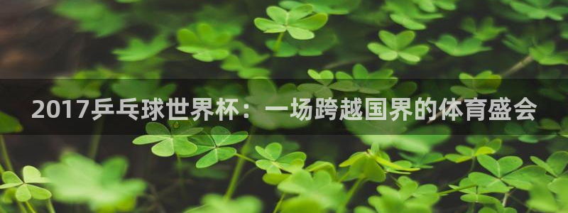 足球世预赛：2017乒乓球世界杯：一场跨越国界的体育盛会