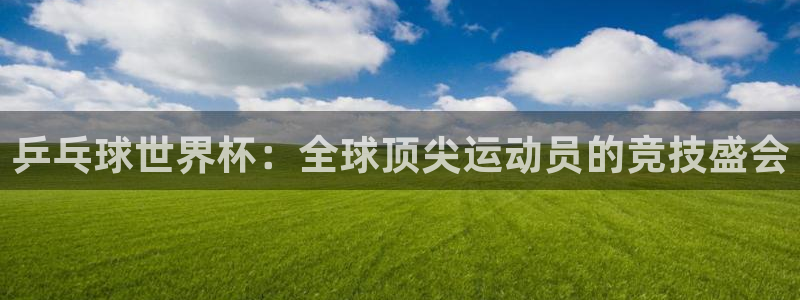 世界杯视频：乒乓球世界杯：全球顶尖运动员的竞技盛会